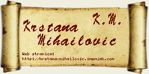 Krstana Mihailović vizit kartica